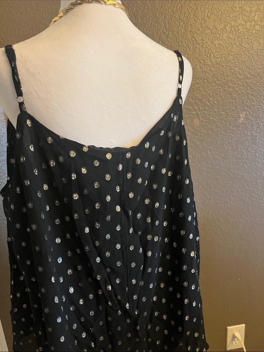 LOFT Black Polka Dot V-Neck Cami size 18 Plus - Picture 3 of 7